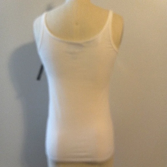 Ladies White Stretch Cotton TankTop - Picture 6 of 6
